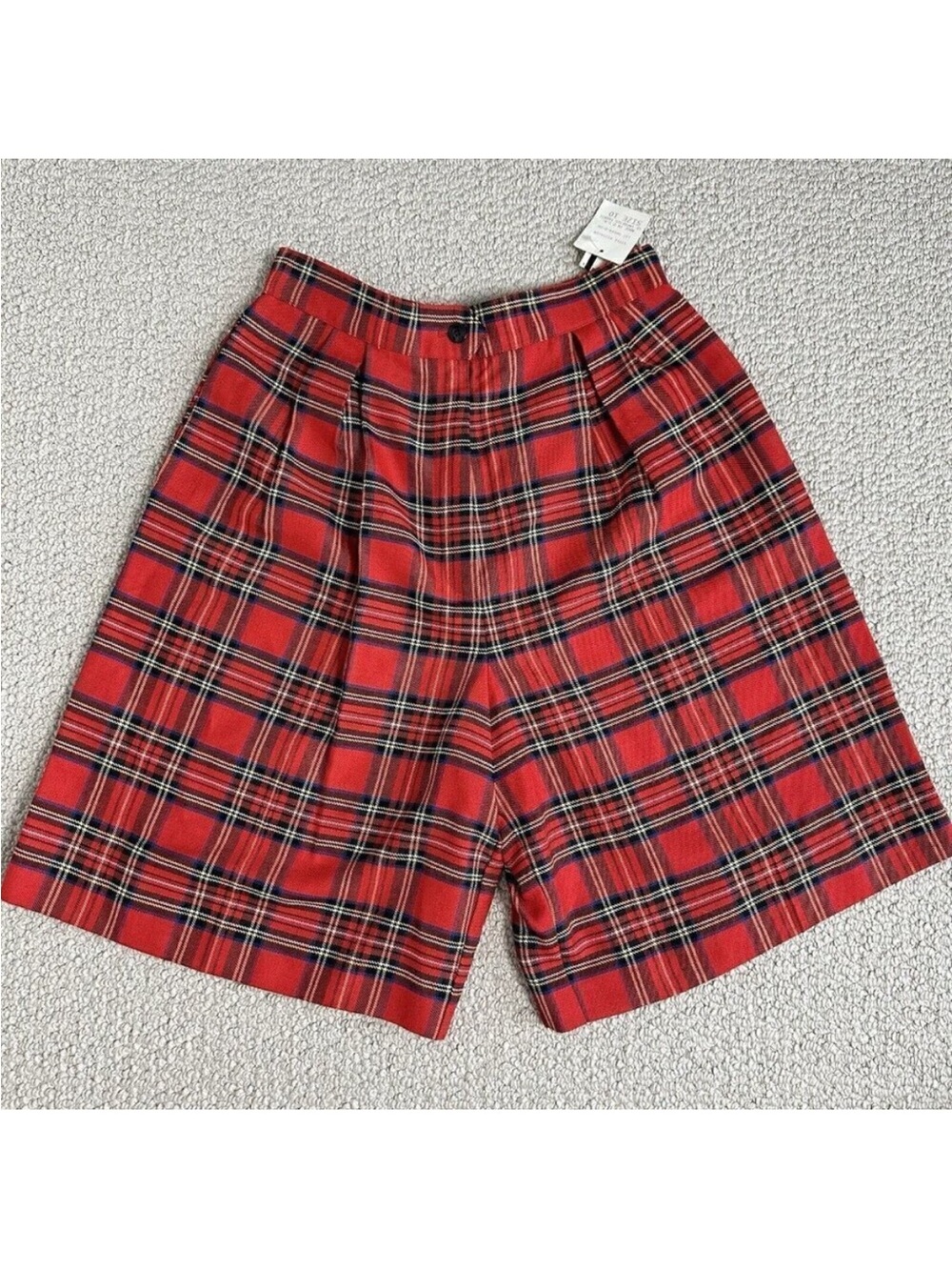 Vintage Tartan Plaid‎ Red Shorts Size 10